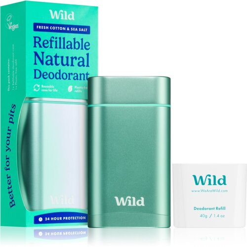 WILD Fresh Cotton &amp;amp; Sea Salt Aqua Case trdi dezodorant z etuijem 40 g Slike