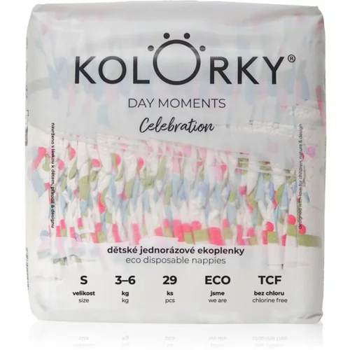 Kolorky DAY Moments Celebration ekološke plenice za enkratno uporabo Size S 3-6 kg 29 kos