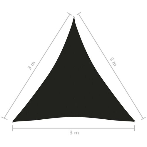 Jedro protiv sunca od tkanine Oxford trokutasto 3x3x3 m crno Slike