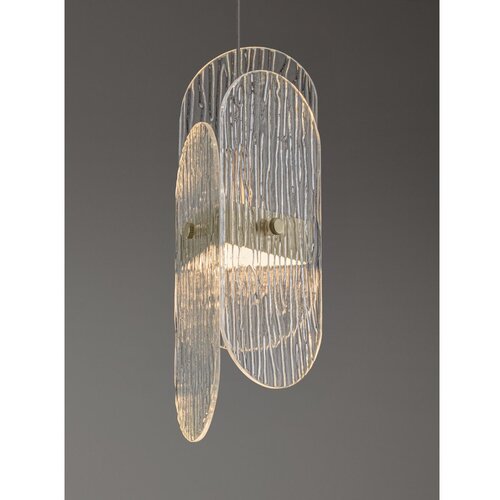 Nova Luce Medeninasta kovinska LED zatemnitvena viseča svetilka s steklenim senčilom &amp;oslash; 14 cm Lucien &amp;ndash; Slike