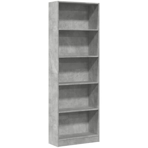 Maison Chic Knjižna omara - Knjižni regal betonsko siva 60x24x176 cm inženirski les, (21724680) Slike