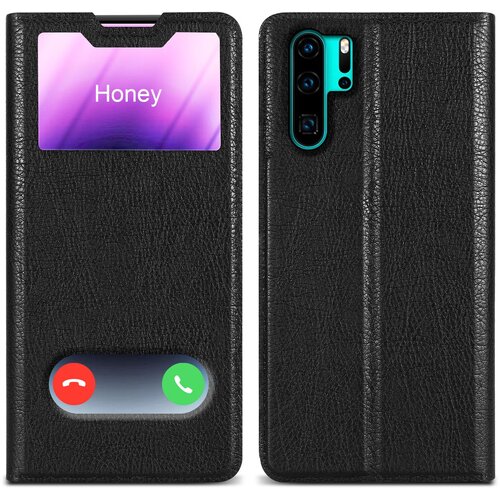 Cadorabo CATER Združljiv s Huawei v kometu Black - Za&scaron;čitni pokrov z magnetnim zapiranjem, stoječo funkcijo in 2 gledanjem oken, (20694094) Cene