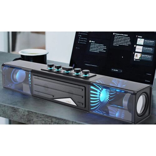 Microlab MS213C bluetooth speaker soundbar 2x15W, USB, SD, AUX, LED/black Slike