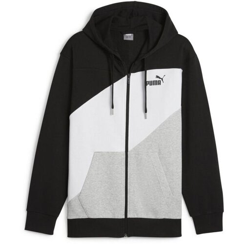 Puma POWER COLORBLOCK FULL ZIP HOODIE TR Mu&amp;scaron;ka majica s kapuljačom, crna, veličina Slike