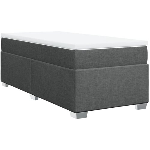 VidaXL Box spring postelja z vzmetnico temno siva 90x190 cm blago, (21292054) Slike