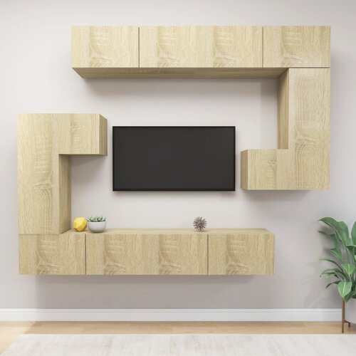 The Living Store Komplet TV omaric 8-delni sonoma hrast konstruiran les - Komplet TV Omaric, (21374302) Slike