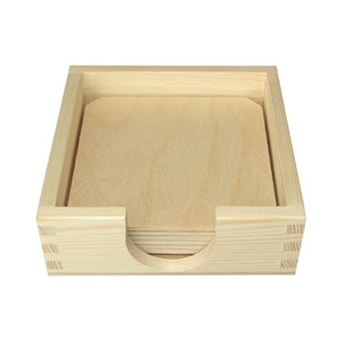 Drvena kutija sa 6 podmetača (drveni poluproizvodi za) Slike