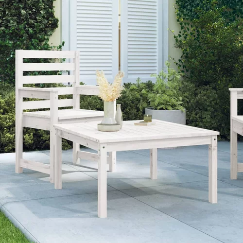 vidaXL Vrtni stol bijeli 82 5 x 82 5 x 45 cm od masivne borovine