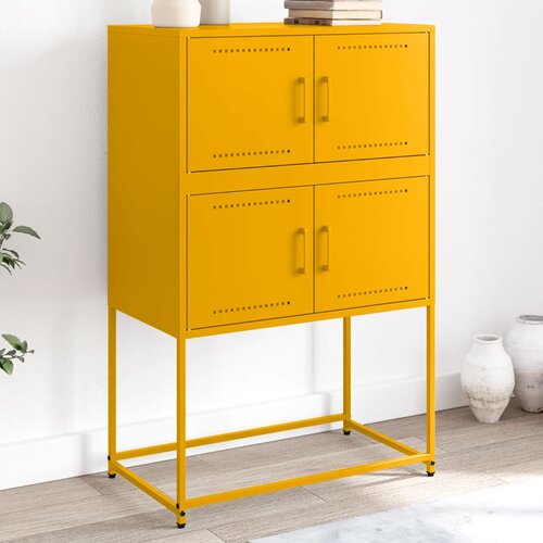 vidaXL Komoda gorčično rumena 68,5x38,5x107 cm jeklo Cene