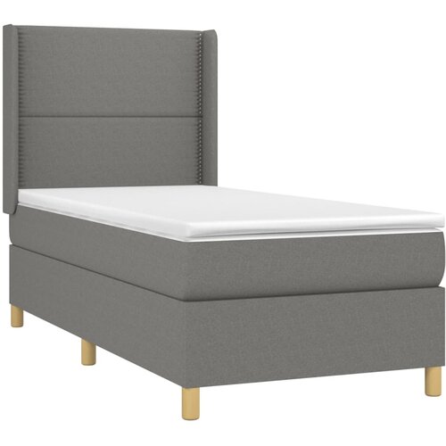  Krevet box spring s madracem LED tamnosivi 100x200 cm tkanina Slike