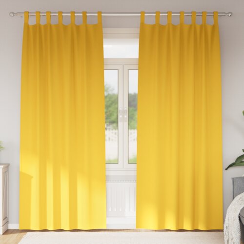  Zavjese 2 pcs žuta boja senfa 260 x 140 cm Poliester Slike