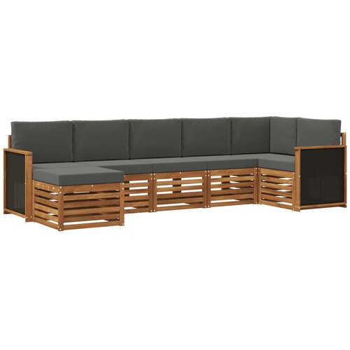 vidaXL Kotna sedežna garnitura z blazino 6 pcs Naravna in antracitna, (5000283764) Cene