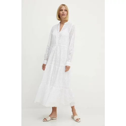 Polo Ralph Lauren Bombažna obleka bela barva, 211935173