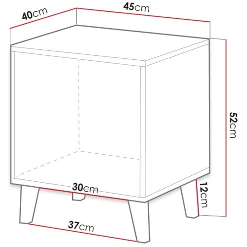 SET od 2 noćna stočića VAMOS 52x45 cm hrast wotan Slike