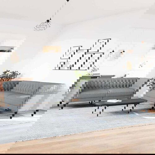  Set sofe 2 pcs Svjetlosiva tkanina Slike