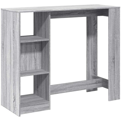 vidaXL Barska miza s policami siva sonoma 124x46x103,5 cm inž. les Cene