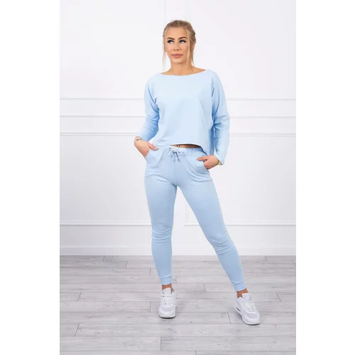 Kesi Set with oversized blouse cyan color