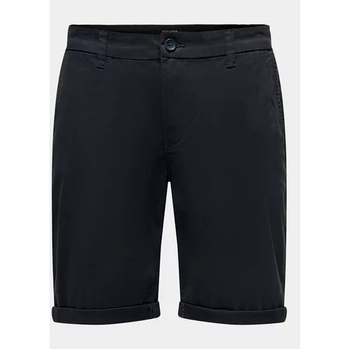 Only & Sons Kratke hlače iz tkanine Peter 22027905 Mornarsko modra Regular Fit