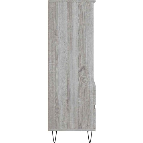  Visoka komoda boja hrasta 40x36x110 cm od konstruiranog drva Siva Slike