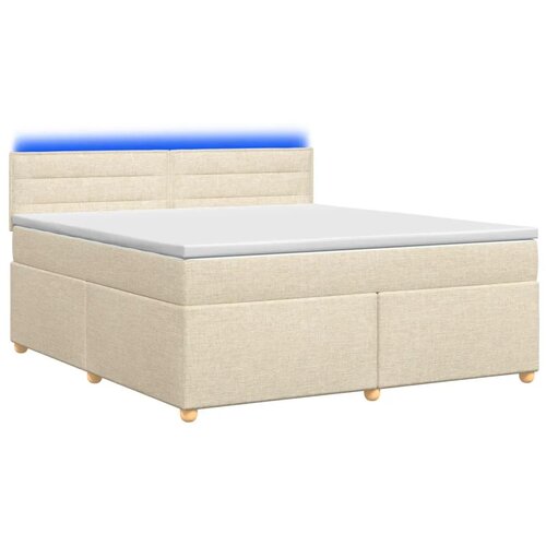  Boxspring krevet s madracem Krem 140 x 200 cm Tkanina - Krem 140 x 200 cm Dizajn linija Slike
