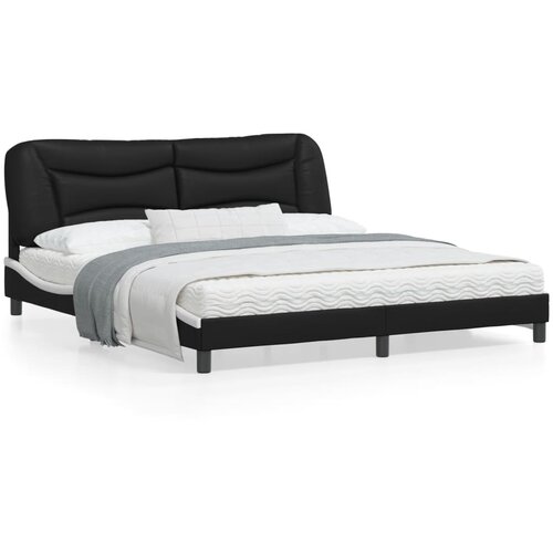 vidaXL Okvir za krevet s uzglavljem crno-bijeli 180x200cm umjetna koža Cijene