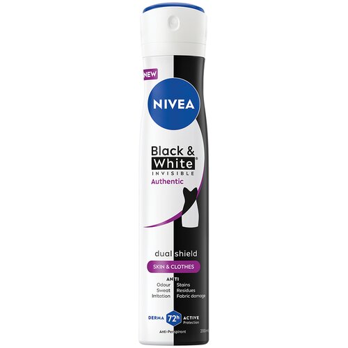 Nivea Black & White Invisible Authentic dezodorans u spreju 200ml Cene