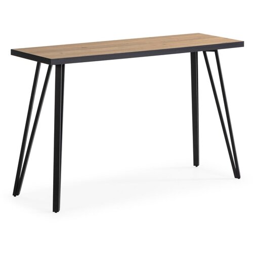 Marckeric Črna/naravna stranska mizica z mizno plo&amp;scaron;čo v hrastovem dekorju 60x120 cm Sindi &amp;ndash; Marckeric Slike