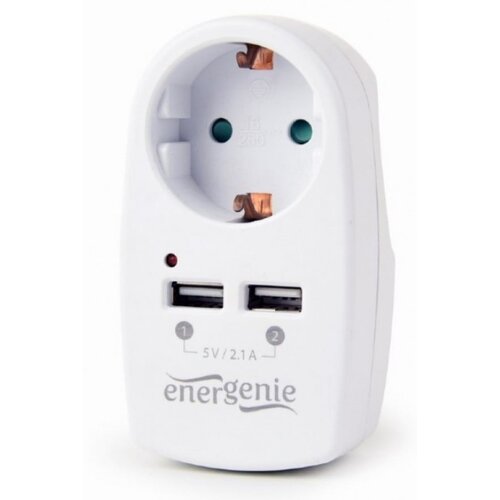Gembird Shuko utičnica sa 1x 220V + 2x USB 2.1A, punjenje mobit, tableta i sl., GEMBIRD, white EG-ACU2-02 Cene
