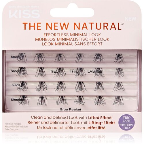 Kiss The New Natural Effortless Minimal Look samoljepljive pojedinačne trepavice Trio 01 24 kom Slike