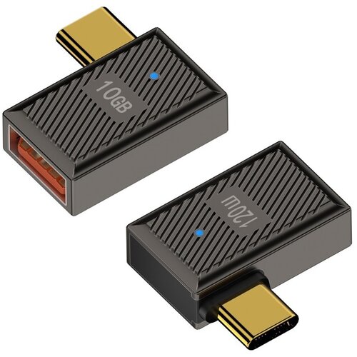 INF USB A ženski na USB C mo&amp;scaron;ki adapter 120W s stranskim upogibom, (5000291589) Slike