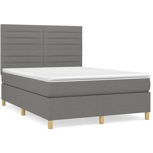 Maison Chic Box spring postelja - Vzmetna postelja z vzmetnico temno siva 140x200 cm blago SL8073, (21901433) Cene