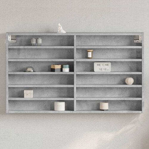 vidaXL Vitrina betonsko siva 100x8,5x58 cm iverna plošča Cene