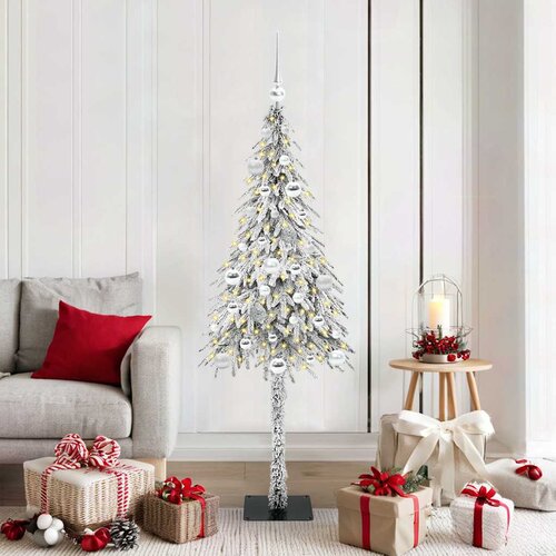  Božićno drvce s 150 LED svjetlima Bijelo 150 cm PE i čelik Slike