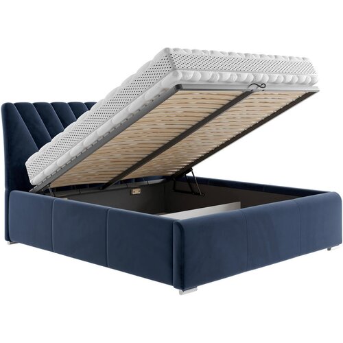 Boxxx OBLAZINJENA POSTELJA 180 cm x 200 cm , tekstil modra Slike