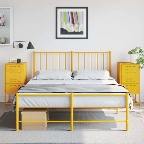  Noćni ormarići 2 kom boje senfa 36x39x78 cm čelični Cijene