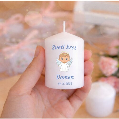  Spominsko darilo za krst &amp;ndash; personalizirana mala svečka KRDAR 700-01 Slike