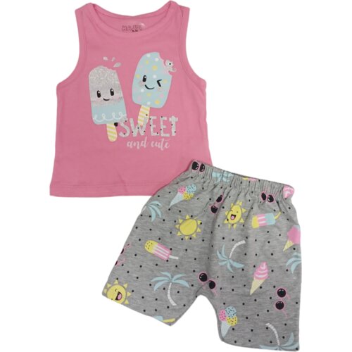 HAJDI BABY Komplet za bebe, majica i &amp;scaron;orts, vel. 62, tamno roza Slike