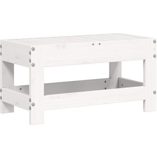 Maison Chic Vrtni stolček - Vrtni stoli za noge bel 62x30x32 cm trdna tikovina JS883, (21877859) Slike