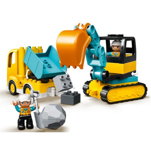 Lego kocke Duplo 10931 Tovornjak in bager na gosenicah Slike