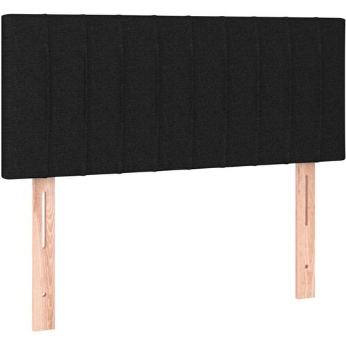  Krevet box spring s madracem LED crni 120 x 190 cm od tkanine Slike