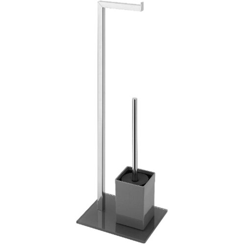 Feridras DRŽAČ TOLETNOG PAPIRA I WC ČETKE 70,5 cm, KROMIRANI ČELIK /PVC/KALJANO STAKLO, SIVI Cijene