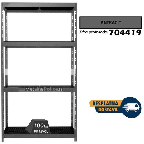  Polica metal-metal EB28 za Spolja&scaron;nju Upotrebu 180x100x38cm 4x100kg Cene