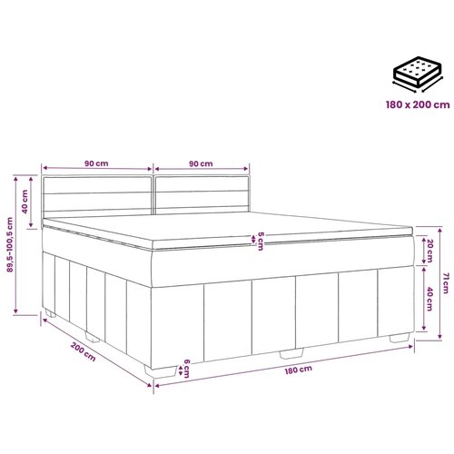  Boxspring krevet s madracem Svjetlosiva 180 x 200 cm Tkanina - Svjetlosiva 180 x 200 cm Dizajn linija Slike