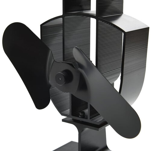  Ventilator za peć na toplinski pogon s 2 lopatice crni Slike