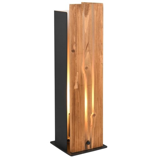  Crna/u prirodnoj boji stolna lampa s drvenim sjenilom (visina 40 cm) Karuni – Cijene