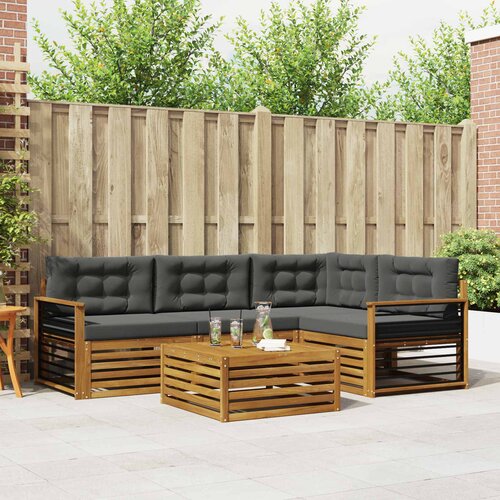  Set vanjskih sofa 5 kom. Prirodna i antracit Cijene