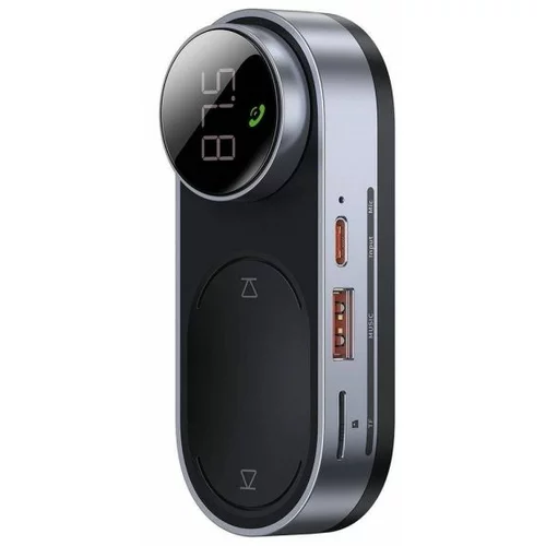 Baseus solar car wireless MP3 player / transmiter FM / Bluetooth 5.0 700mAh / TF / USB / AUX black CDMP000001