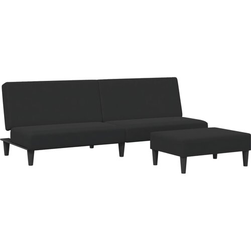 Maison Chic kavč - Sofa - Kanape dvosed z ležiščem in stolčkom za noge črn žamet, (21727851) Cene