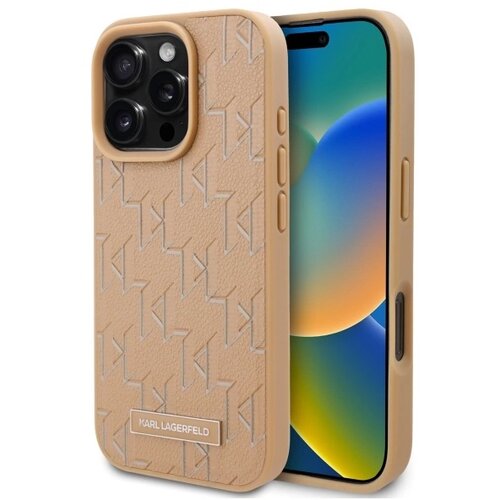Karl Lagerfeld USNJEN OVITEK MONOGRAM ZA MAGSAFE ZA IPHONE 16 PRO BEŽ, (21898413) Cene
