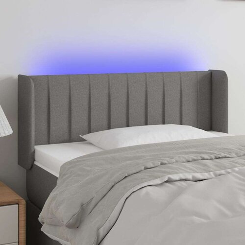  Posteljno vzglavje temno sivo 103x16x78/88 cm blago, (20739748) Slike
